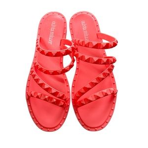 NWT Olivia Miller Coral Studded Strappy Sandals 7